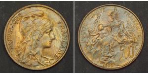 10 Centime Terza Repubblica francese (1870-1940)  Bronzo 