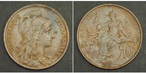 10 Centime Terza Repubblica francese (1870-1940)  Bronzo 