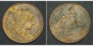 10 Centime Terza Repubblica francese (1870-1940)  Bronzo 
