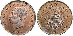 10 Centime Cambogia Bronzo/Argento Norodom of Cambodia (1834-1904)