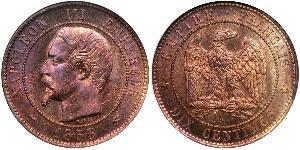 10 Centime Second French Empire (1852-1870) Copper Napoleon III (1808-1873)