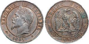 10 Centime Second French Empire (1852-1870) Copper Napoleon III (1808-1873)