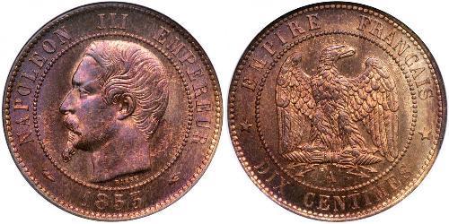 10 Centime Second French Empire (1852-1870) Copper Napoleon III (1808-1873)