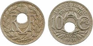 10 Centime Vichy France (1940-1944) / French Third Republic (1870-1940)  Copper/Nickel 