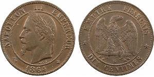 10 Centime Zweites Kaiserreich (1852-1870) Kupfer Napoleon III (1808-1873)
