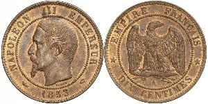 10 Centime Zweites Kaiserreich (1852-1870) Kupfer Napoleon III (1808-1873)