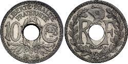10 Centime Tercera República Francesa (1870-1940)  / Vichy France (1940-1944) Níquel/Cobre 