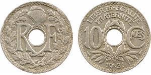 10 Centime Tercera República Francesa (1870-1940)  / Vichy France (1940-1944) Níquel/Cobre 