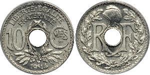 10 Centime Tercera República Francesa (1870-1940)  / Vichy France (1940-1944) Níquel/Cobre 