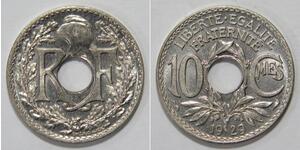 10 Centime Tercera República Francesa (1870-1940)  / Vichy France (1940-1944) Níquel/Cobre 