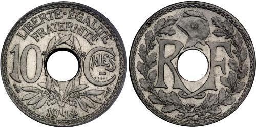 10 Centime Tercera República Francesa (1870-1940)  / Vichy France (1940-1944) Níquel/Cobre 