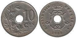 10 Centime Belgio Rame/Nichel 