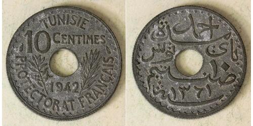 10 Centime Tunesien / Frankreich Zink 