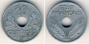 10 Centime Vichy France (1940-1944) Zink 