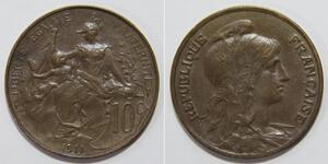 10 Centime 法兰西第三共和国 (1870 - 1940) 青铜 