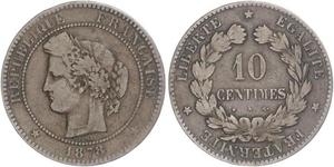 10 Centime 法兰西第三共和国 (1870 - 1940) 青铜 