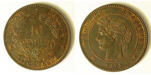 10 Centime 法兰西第三共和国 (1870 - 1940) 青铜 