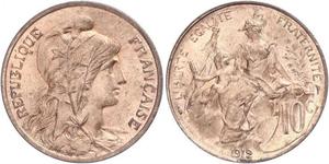 10 Centime 法兰西第三共和国 (1870 - 1940) 青铜 