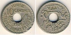 10 Centimo Tunisie Bronze/Nickel 