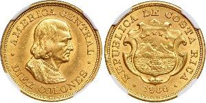 10 Colon Costa Rica (1821 - ) Or Christophe Colomb (1451 - 1506)
