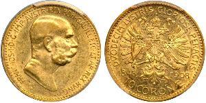 10 Corona Австро-Венгрия (1867-1918) Золото Франц Иосиф I (1830 - 1916)