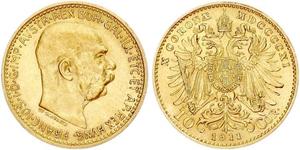10 Corona Австро-Венгрия (1867-1918) Золото Франц Иосиф I (1830 - 1916)