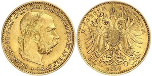 10 Corona Австро-Угорщина (1867-1918) Золото Франц Иосиф I (1830 - 1916)