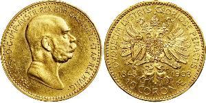 10 Corona Австро-Угорщина (1867-1918) Золото Франц Иосиф I (1830 - 1916)