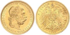 10 Corona Австро-Угорщина (1867-1918) Золото Франц Иосиф I (1830 - 1916)