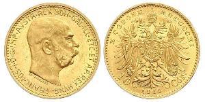 10 Corona 奥匈帝国 (1867 - 1918) 金 弗朗茨·约瑟夫一世 (1830 - 1916)