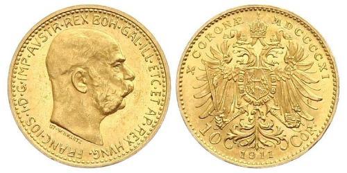 10 Corona 奥匈帝国 (1867 - 1918) 金 弗朗茨·约瑟夫一世 (1830 - 1916)