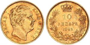 10 Dinar Serbien Gold Milan I. (Serbien)