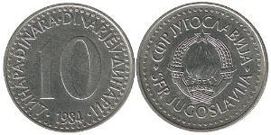 10 Dinar Sozialistische Föderative Republik Jugoslawien (1943 -1992) Kupfer/Nickel 