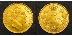 10 Dinar Serbie Or Milan Ier de Serbie