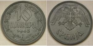 10 Dinar Serbien Zink 