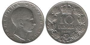 10 Dinaro República Federativa Socialista de Yugoslavia (1943 -1992) Níquel 