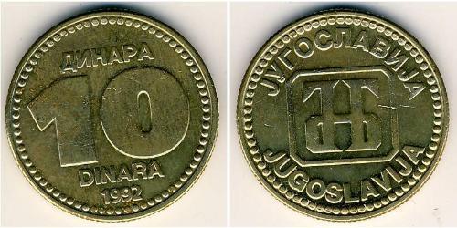 10 Dinaro República Federativa Socialista de Yugoslavia (1943 -1992) Níquel/Cobre/Zinc 