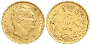 10 Dinaro Serbia Oro Milan I de Serbia