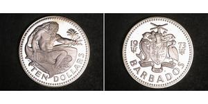 10 Dollar Barbade Argent 