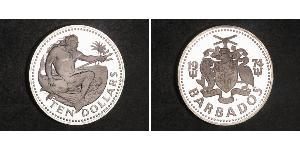 10 Dollar Barbade Argent 
