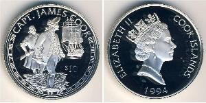 10 Dollar Cook Islands (1965 - ) Argent 