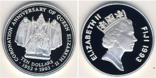 10 Dollar Fiji (1970 - ) Argent 