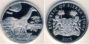 10 Dollar Sierra Leone (1961 - ) Argent 