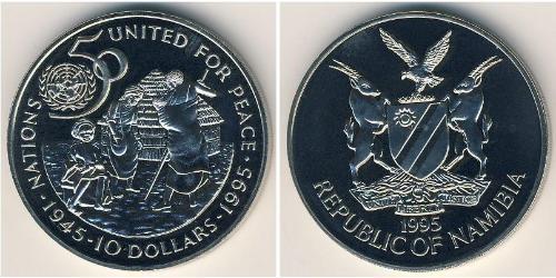 10 Dollar Namibie (1990 - ) Cuivre/Nickel 