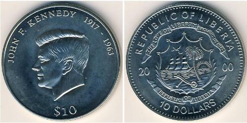 10 Dollar Liberia (1847 - ) Kupfer/Nickel 