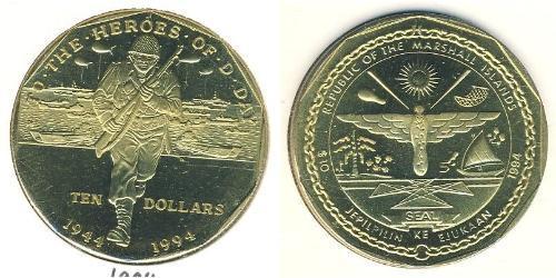10 Dollar Marshallinseln (1979 - ) Messing 
