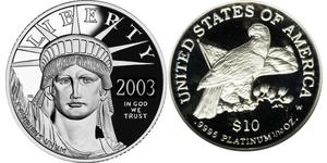 10 Dollar Vereinigten Staaten von Amerika (1776 - ) Platin 