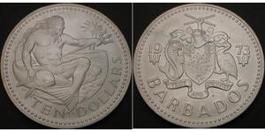 10 Dollar Barbados Silber 