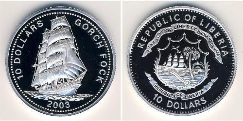 10 Dollar Liberia (1847 - ) Silber 