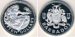 10 Dollar Barbados Silver 